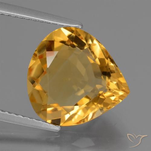 4.99ct Natural Dourado Escuro Citrino, Formato de pêra, VVS