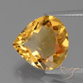 Citrino Dourado Escuro Natural 4.99ct, Formato de pêra, VVS