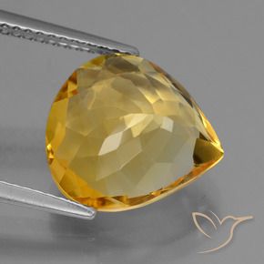 Citrino Dourado Escuro Natural 4.99ct, Formato de pêra, VVS