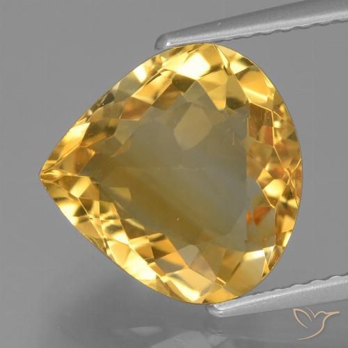 4.08ct Natural Laranja Dourada Citrino, Formato de pêra, VVS