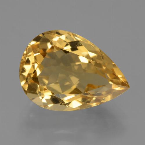 Citrino dourado natural 4,92ct, formato de pêra, VVS