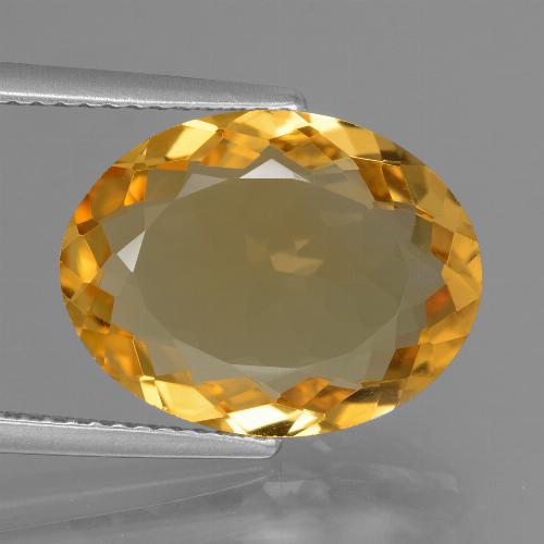 Citrino dourado natural 6,05ct, corte oval, VVS