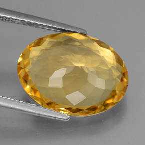 Citrino dourado natural 6,05ct, corte oval, VVS