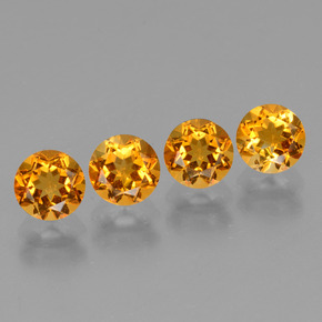 Pedras preciosas de citrino ouro natural de  ct, corte redondo, VVS-VS