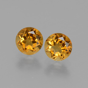 Pedras preciosas de Citrino Amarelo Dourado natural de 0.96 ct, Corte Redondo, VVS-VS