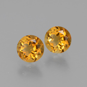 Pedras preciosas de Citrino Amarelo Dourado natural de 0.96 ct, Corte Redondo, VVS-VS