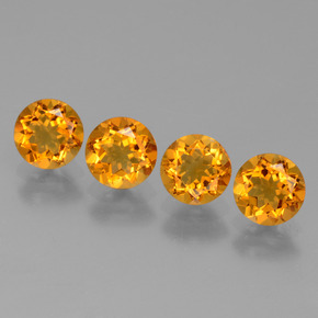 Pedras preciosas de citrino ouro natural de  ct, corte redondo, VVS-VS