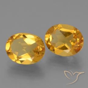Pedras preciosas de Citrino Dourado Escuro natural de 4.79 ct, oval, VVS-VS