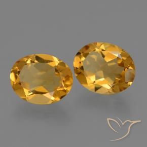 Pedras preciosas de Citrino Dourado Escuro natural de 4.02 ct, oval, VS