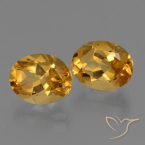 Pedras preciosas de Citrino Dourado Escuro natural de 5.28 ct, oval, VVS-VS