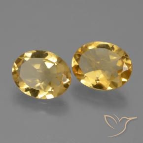 Pedras preciosas de Citrino Dourado Médio-escuro natural de 4.45 ct, oval, VVS-VS