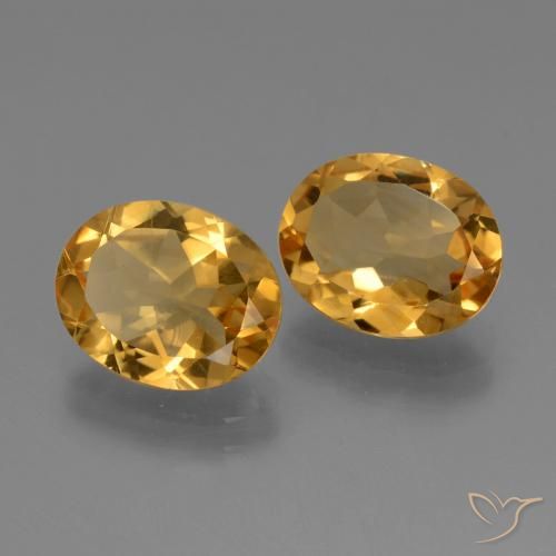 Pedras preciosas de Citrino Dourado Escuro natural de 4.65 ct, oval, VS