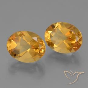 Pedras preciosas de Citrino Laranja escuro-dourado natural de 4.94 ct, oval, VS