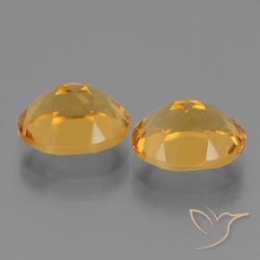 Pedras preciosas de Citrino Laranja escuro-dourado natural de 4.94 ct, oval, VS