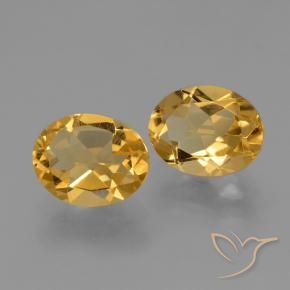 Pedras preciosas de Citrino Dourado Escuro natural de 4.46 ct, oval, VS