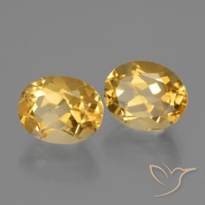 Pedras preciosas de Citrino Dourado Médio-escuro natural de 5.34 ct, oval, VVS-VS