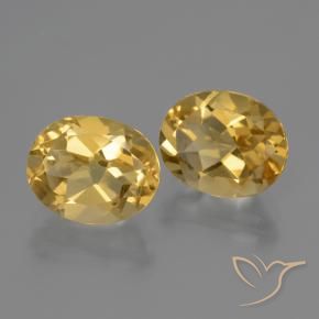 Pedras preciosas de Citrino Dourado Médio-escuro natural de 5.06 ct, oval, VS