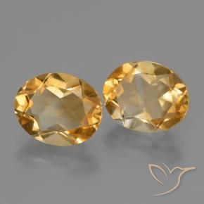 Pedras preciosas de Citrino Dourado Médio-claro natural de 4.81 ct, oval, VVS-VS
