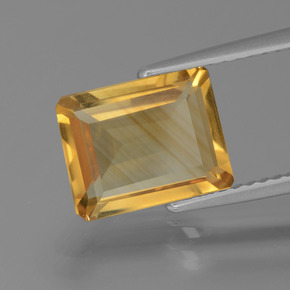 Citrino ouro natural 2,50ct, corte esmeralda, VS