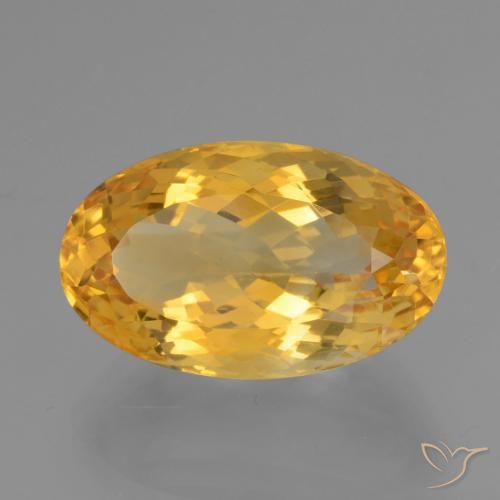 Citrino Dourado médio Natural 15.61ct, Corte Oval, VVS-VS