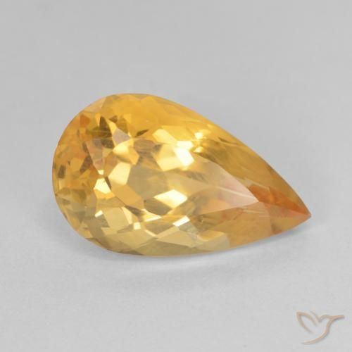 5.83ct Natural Dourado Escuro Citrino, Formato de pêra, VVS