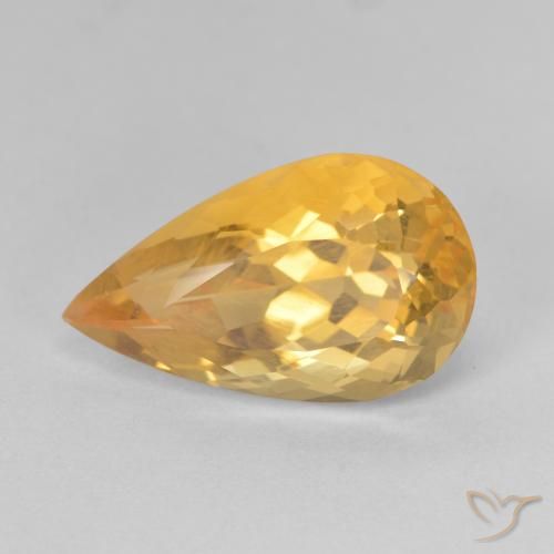 Citrino Dourado Escuro Natural 5.83ct, Formato de pêra, VVS