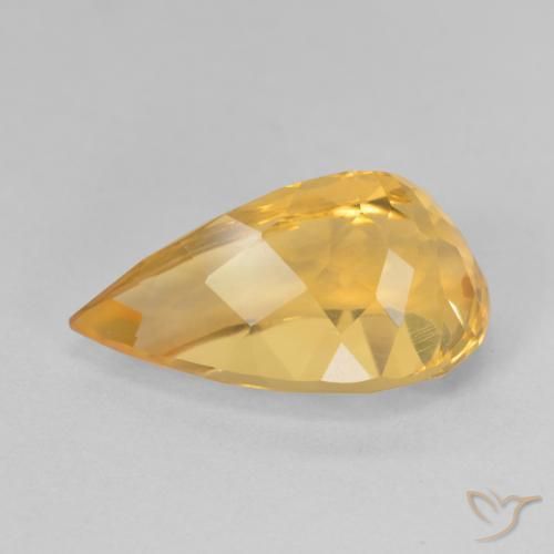 Citrino Dourado Escuro Natural 5.83ct, Formato de pêra, VVS