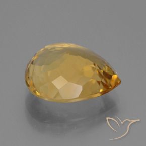 Citrino Dourado Médio-escuro Natural 7.15ct, Formato de pêra, VVS