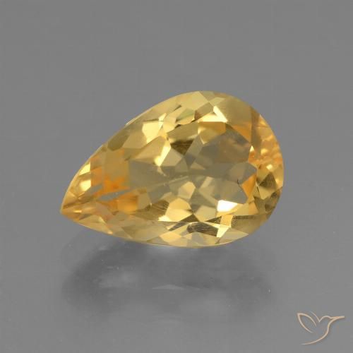 2.29ct Natural Laranja Dourado Profundo Citrino, Formato de pêra, VVS