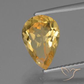 Citrino Laranja Dourado Profundo Natural 2.29ct, Formato de pêra, VVS
