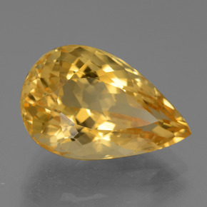 Citrino Dourado Médio-escuro Natural 6.55ct, Formato de pêra, VVS
