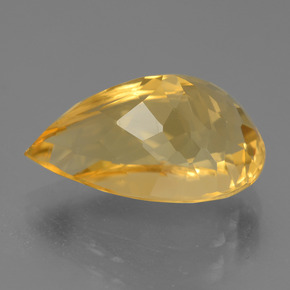 Citrino Dourado Médio-escuro Natural 6.55ct, Formato de pêra, VVS