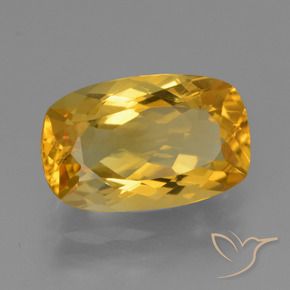 Citrino Laranja Dourado Profundo Natural 3.73ct, Almofada, VVS-VS