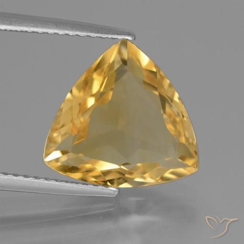 4.34ct Natural Dourado Médio-escuro Citrino, Trilhão, VVS-VS