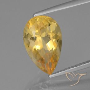 Citrino Dourado Médio-escuro Natural 3.12ct, Formato de pêra, VVS