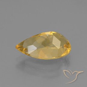 Citrino Dourado Médio-escuro Natural 3.12ct, Formato de pêra, VVS