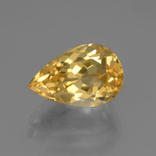 Citrino dourado natural 3,65ct, formato de pêra, VVS