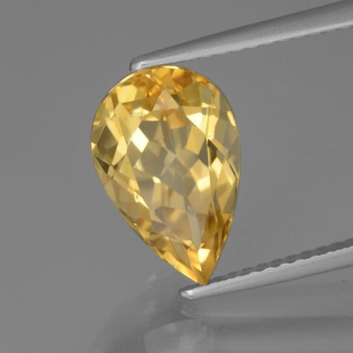 Citrino dourado natural 3,65ct, formato de pêra, VVS