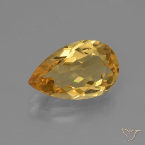 2.80ct Natural Laranja Dourado Profundo Citrino, Formato de pêra, VVS