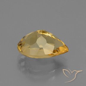 Citrino Dourado Médio-escuro Natural 3.22ct, Formato de pêra, VVS