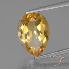 Citrino Laranja claro-dourado Natural 3.46ct, Formato de pêra, VVS