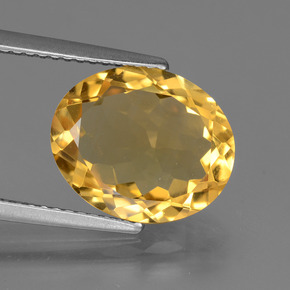 Citrino dourado natural 3,77ct, corte oval, VVS