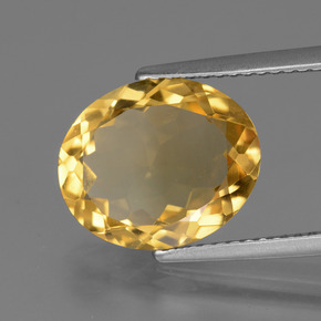 Citrino dourado natural 3,77ct, corte oval, VVS