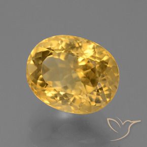Citrino ouro médio Natural 4.29ct, oval, VS