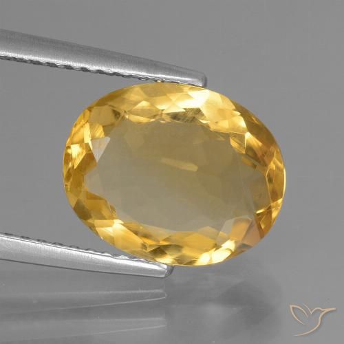 3.12ct Natural ouro médio Citrino, oval, VVS