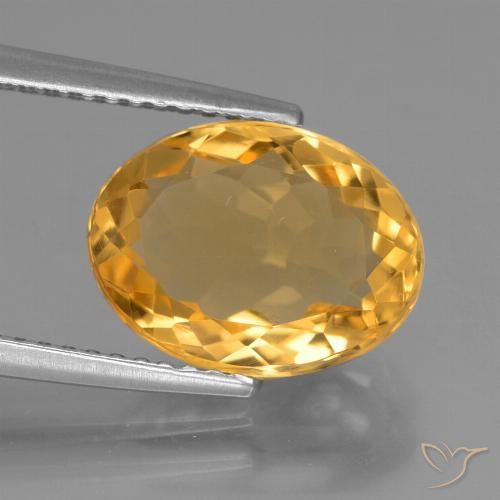 3.45ct Natural Laranja Dourado Profundo Citrino, oval, VVS