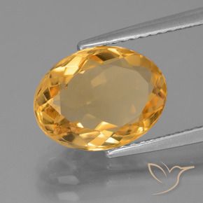 Citrino Laranja Dourado Profundo Natural 3.45ct, oval, VVS