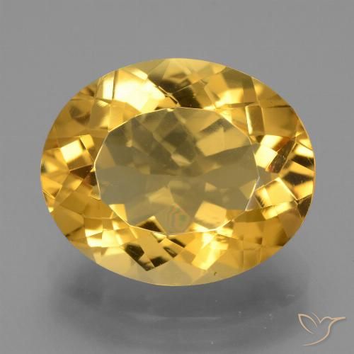 Citrino amarelo de 8,13 ct, corte oval de 15,1 x 12,5 mm do Brasil, Photo A