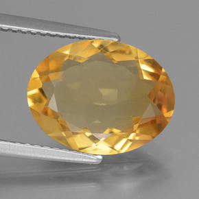 Citrino dourado natural 3,98ct, corte oval, VVS