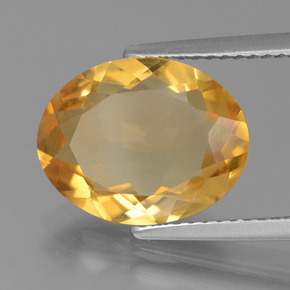 Citrino dourado natural 3,98ct, corte oval, VVS